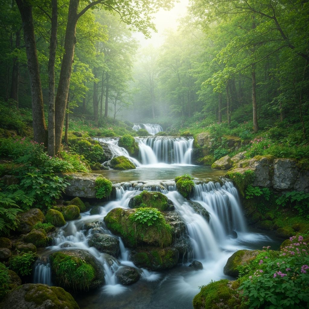 Natural water and vegetation